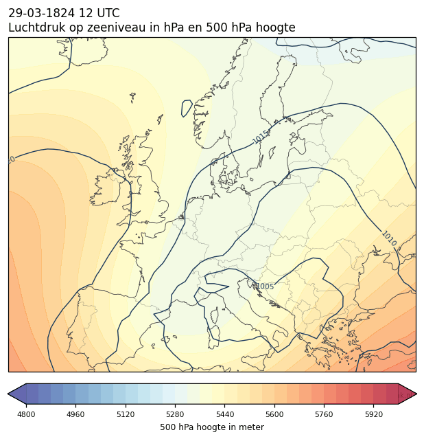 Weerkaart van 29 maart 1824 om 12 UTC