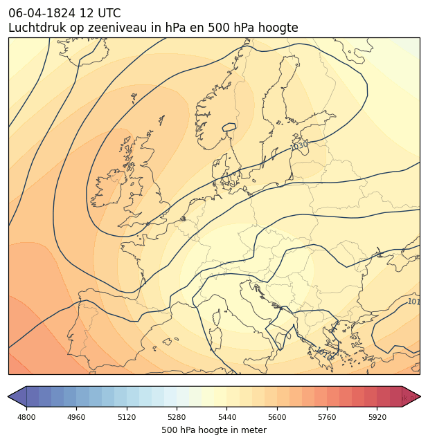 Weerkaart van 6 april 1824 om 12 UTC