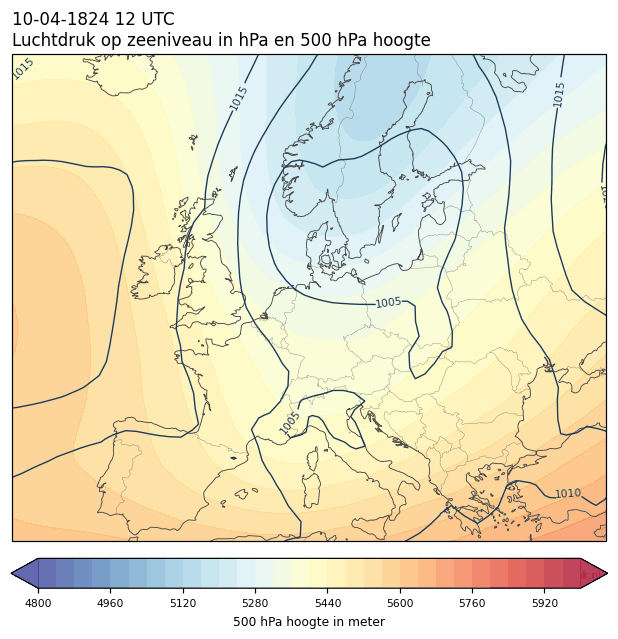 Weerkaart van 10 april 1824 om 12 UTC