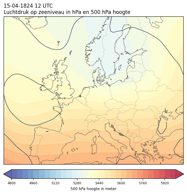 Weerkaart van 15 april 1824 om 12 UTC