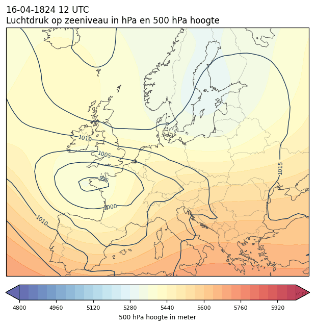 Weerkaart van 16 april 1824 om 12 UTC