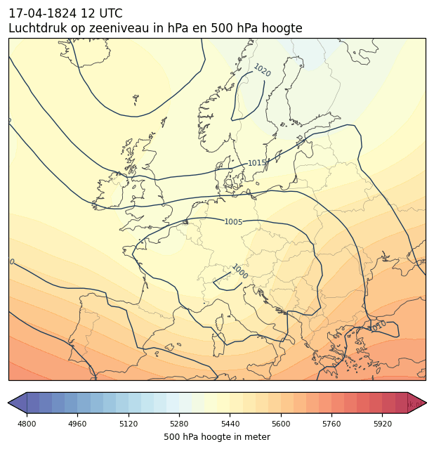 Weerkaart van 17 april 1824 om 12 UTC