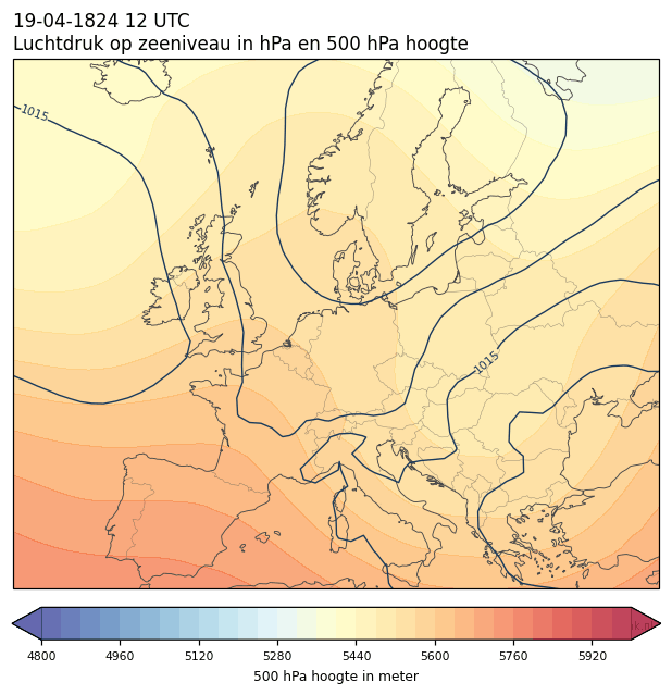 Weerkaart van 19 april 1824 om 12 UTC