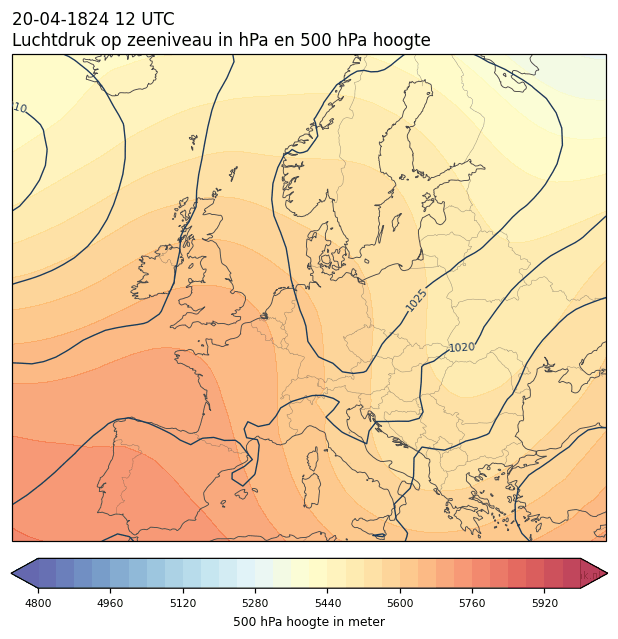 Weerkaart van 20 april 1824 om 12 UTC