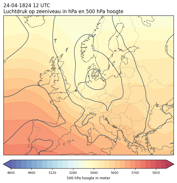 Weerkaart van 24 april 1824 om 12 UTC