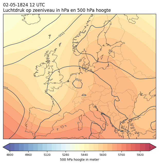 Weerkaart van 2 mei 1824 om 12 UTC