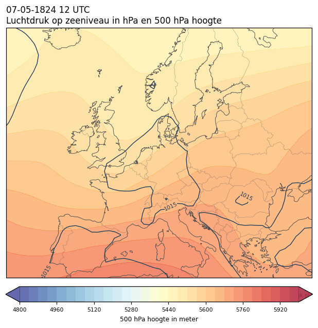 Weerkaart van 7 mei 1824 om 12 UTC