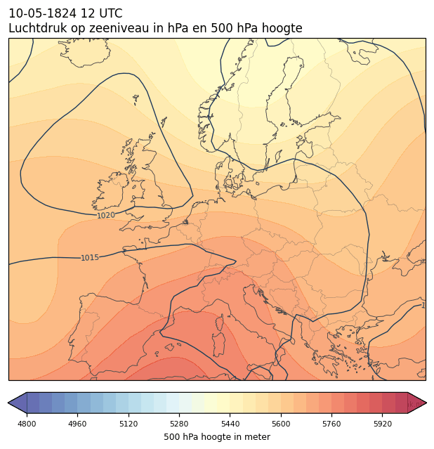 Weerkaart van 10 mei 1824 om 12 UTC