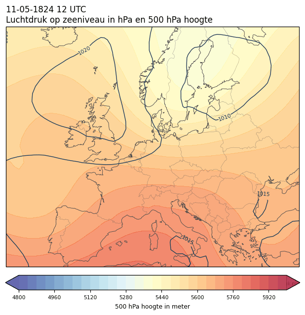 Weerkaart van 11 mei 1824 om 12 UTC