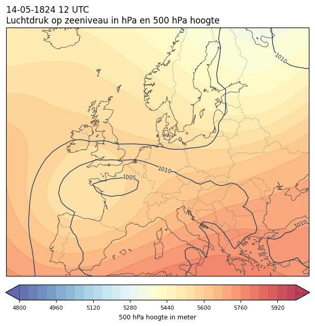Weerkaart van 14 mei 1824 om 12 UTC