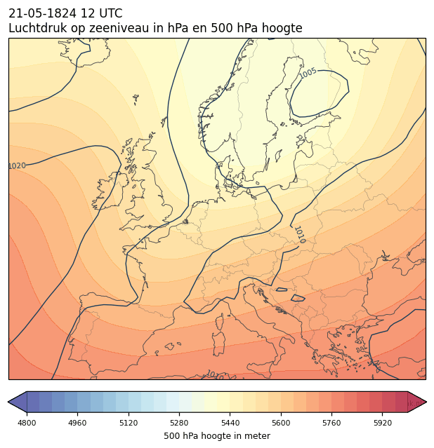 Weerkaart van 21 mei 1824 om 12 UTC