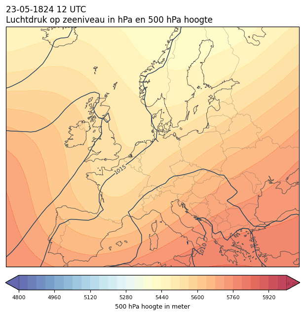 Weerkaart van 23 mei 1824 om 12 UTC