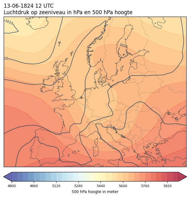 Weerkaart van 13 juni 1824 om 12 UTC
