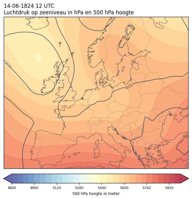 Weerkaart van 14 juni 1824 om 12 UTC