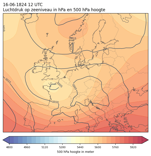 Weerkaart van 16 juni 1824 om 12 UTC