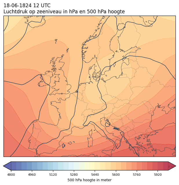 Weerkaart van 18 juni 1824 om 12 UTC