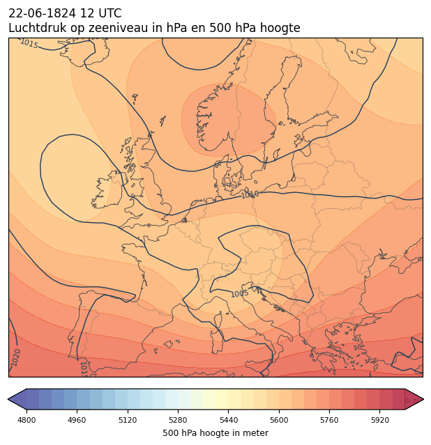 Weerkaart van 22 juni 1824 om 12 UTC
