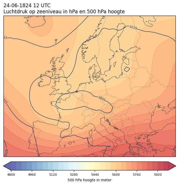 Weerkaart van 24 juni 1824 om 12 UTC