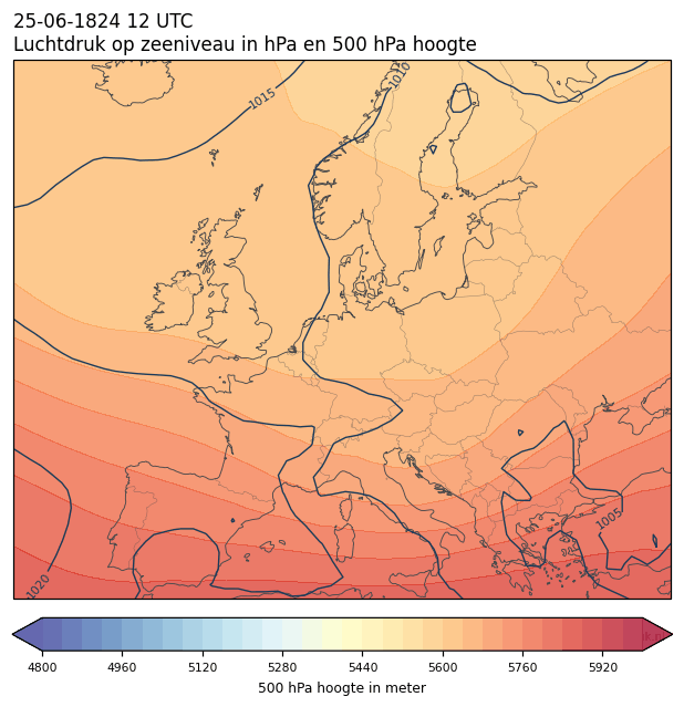 Weerkaart van 25 juni 1824 om 12 UTC