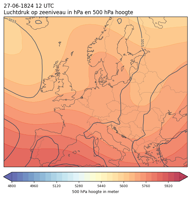 Weerkaart van 27 juni 1824 om 12 UTC