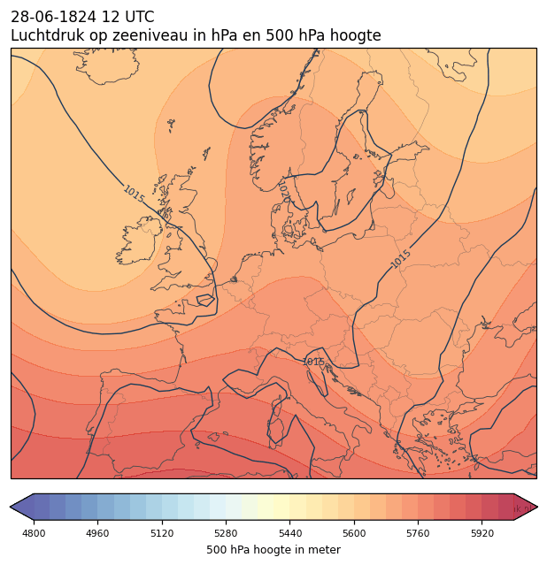 Weerkaart van 28 juni 1824 om 12 UTC
