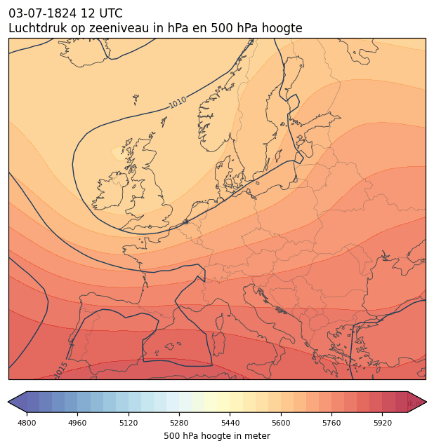 Weerkaart van 3 juli 1824 om 12 UTC