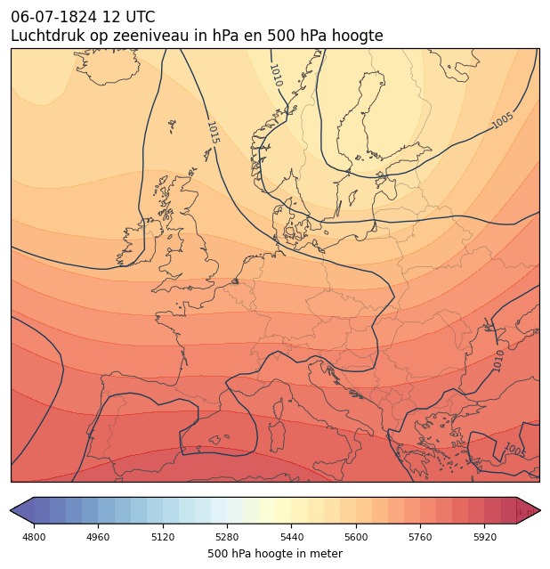 Weerkaart van 6 juli 1824 om 12 UTC