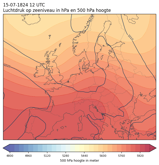 Weerkaart van 15 juli 1824 om 12 UTC