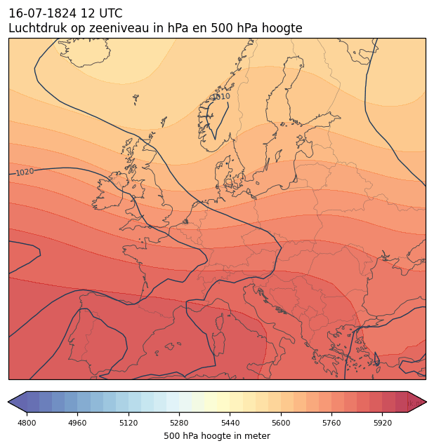 Weerkaart van 16 juli 1824 om 12 UTC
