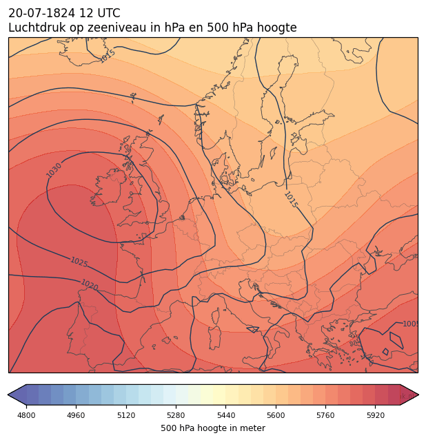 Weerkaart van 20 juli 1824 om 12 UTC
