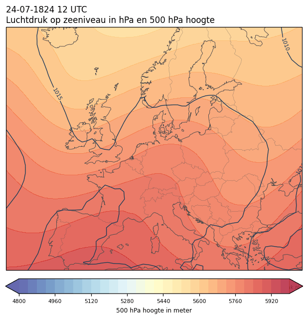 Weerkaart van 24 juli 1824 om 12 UTC