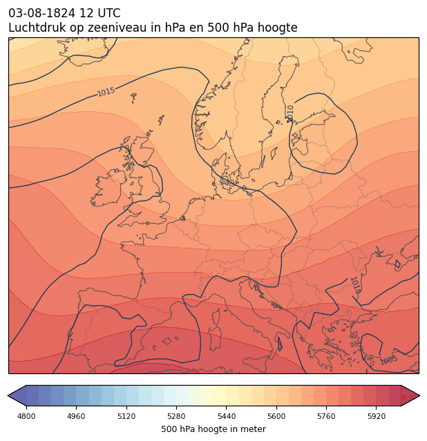 Weerkaart van 3 augustus 1824 om 12 UTC