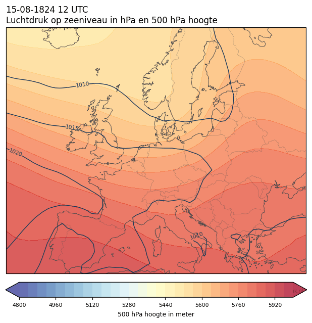 Weerkaart van 15 augustus 1824 om 12 UTC