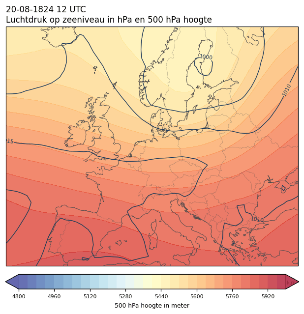 Weerkaart van 20 augustus 1824 om 12 UTC