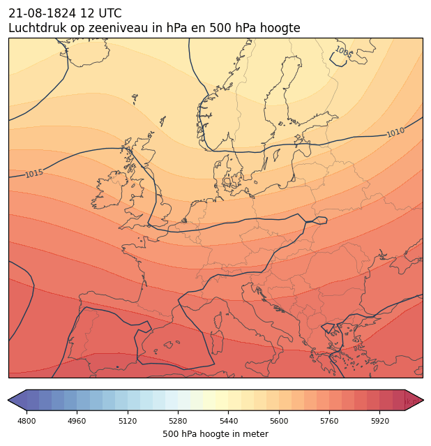 Weerkaart van 21 augustus 1824 om 12 UTC