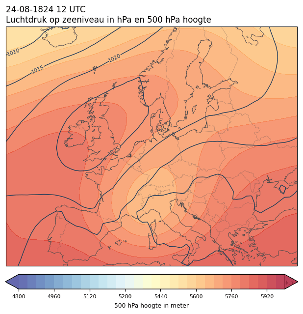 Weerkaart van 24 augustus 1824 om 12 UTC
