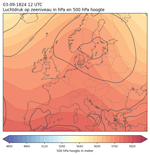 Weerkaart van 3 september 1824 om 12 UTC