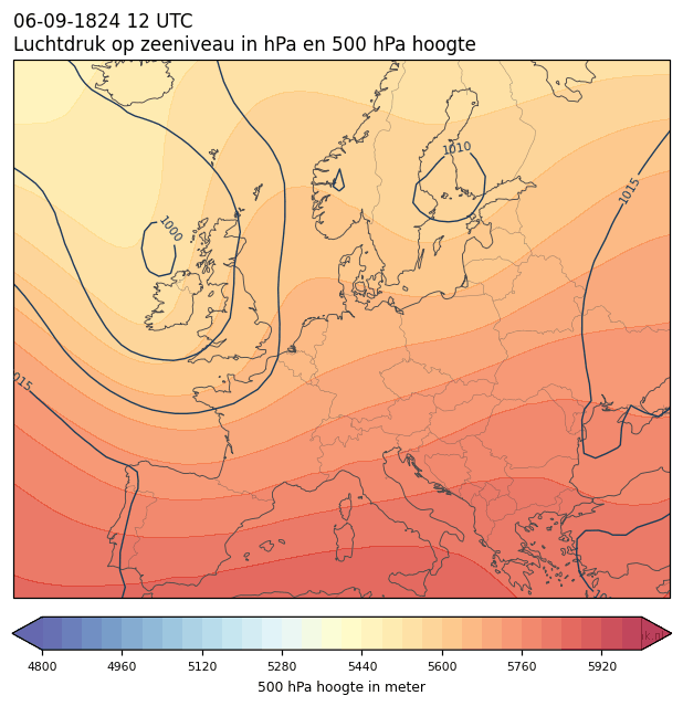 Weerkaart van 6 september 1824 om 12 UTC
