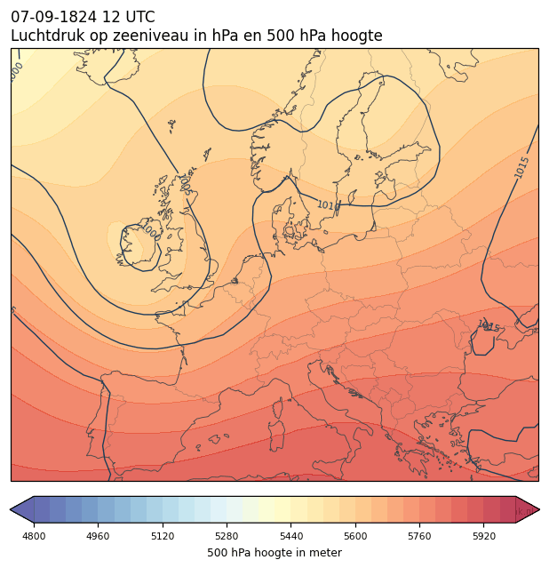 Weerkaart van 7 september 1824 om 12 UTC