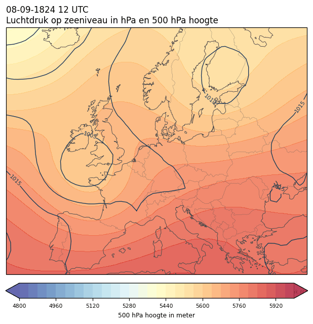 Weerkaart van 8 september 1824 om 12 UTC