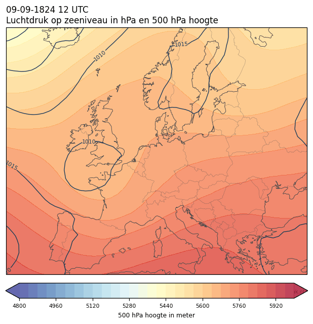 Weerkaart van 9 september 1824 om 12 UTC