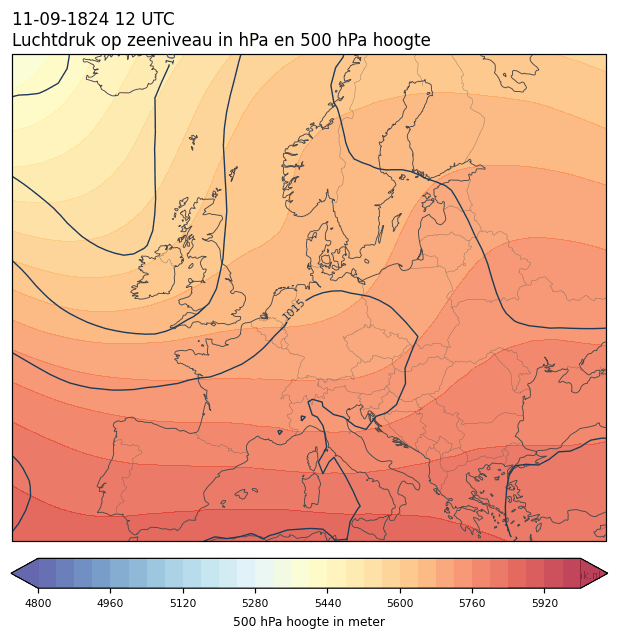 Weerkaart van 11 september 1824 om 12 UTC