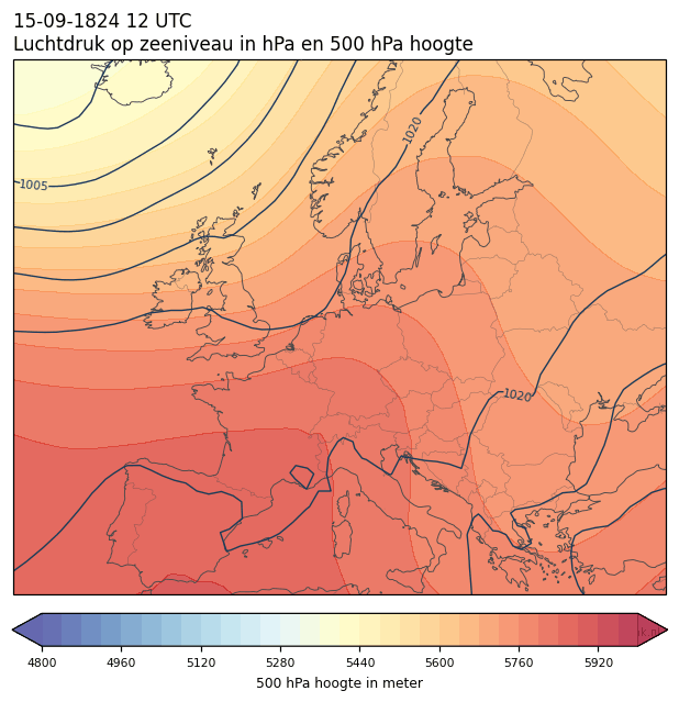 Weerkaart van 15 september 1824 om 12 UTC