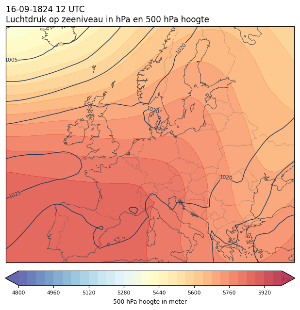 Weerkaart van 16 september 1824 om 12 UTC