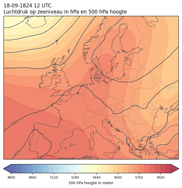 Weerkaart van 18 september 1824 om 12 UTC