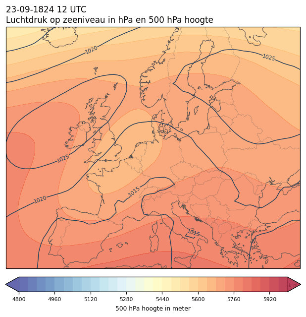 Weerkaart van 23 september 1824 om 12 UTC