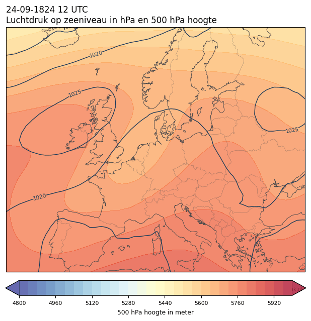 Weerkaart van 24 september 1824 om 12 UTC