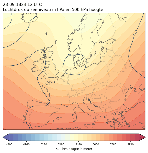 Weerkaart van 28 september 1824 om 12 UTC