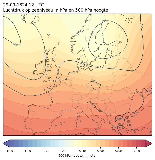Weerkaart van 29 september 1824 om 12 UTC