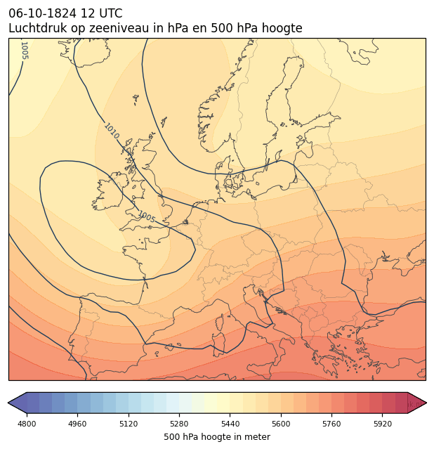 Weerkaart van 6 oktober 1824 om 12 UTC